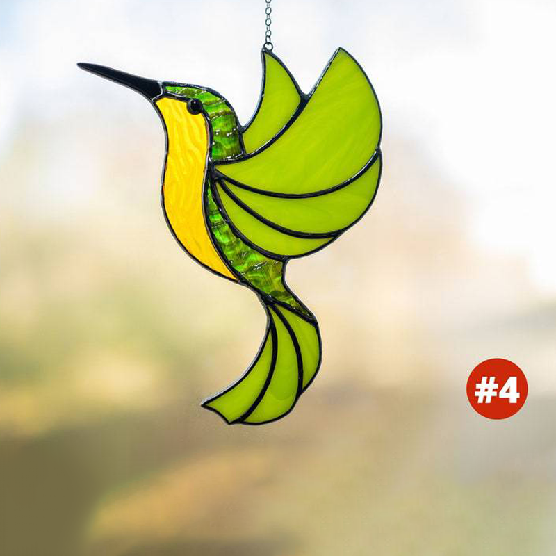 HummiGlow Kunstnerisk Suncatcher – Magiske Lysrefleksioner med Kolibridesign