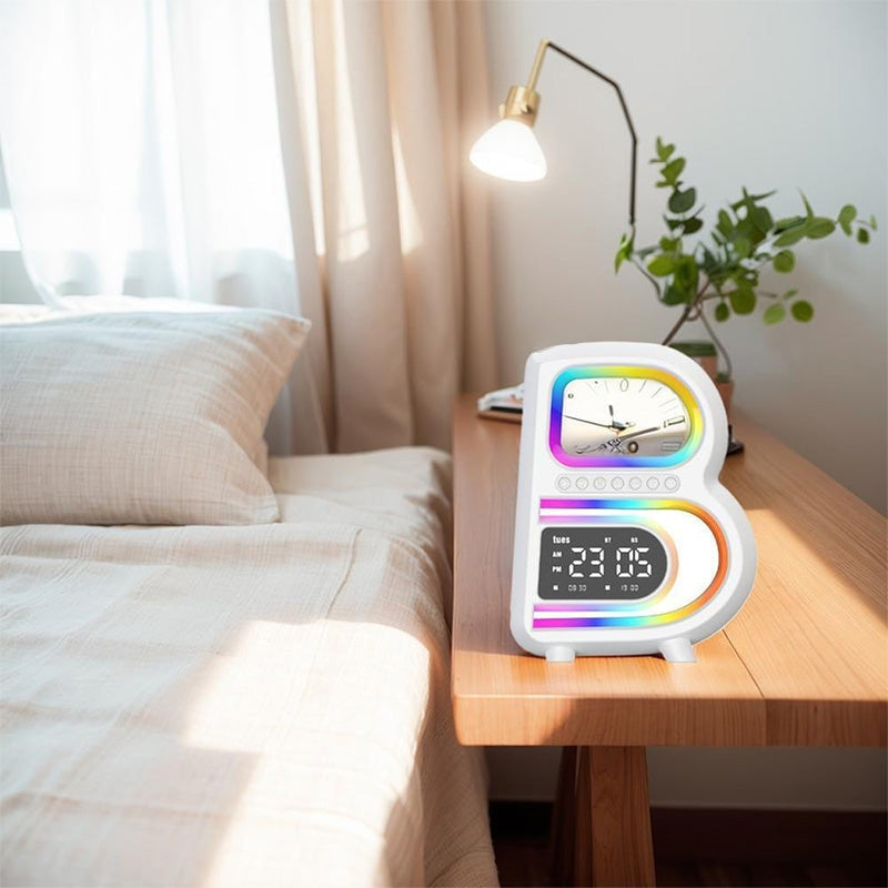 EchoRise – Smart Vækkeur med RGB-lys og Trådløs Højttaler