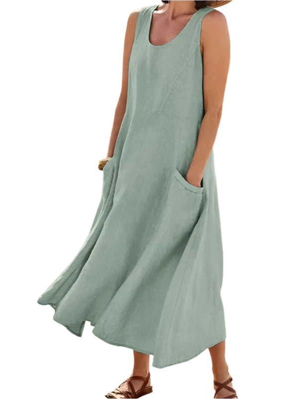 Bella - Enkel og Elegant Maxi Kjole i Hørlook