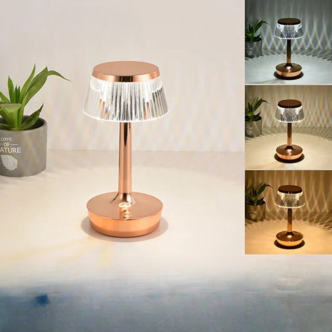 Genopladelig bordlampe i krystal
