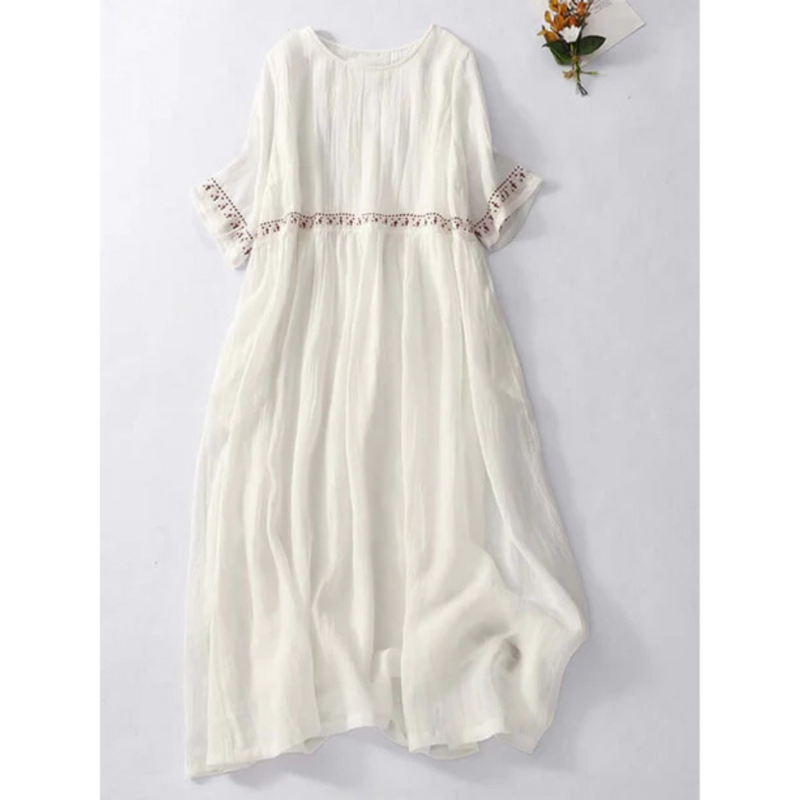 Audrey - Boho Broderet Midikjole