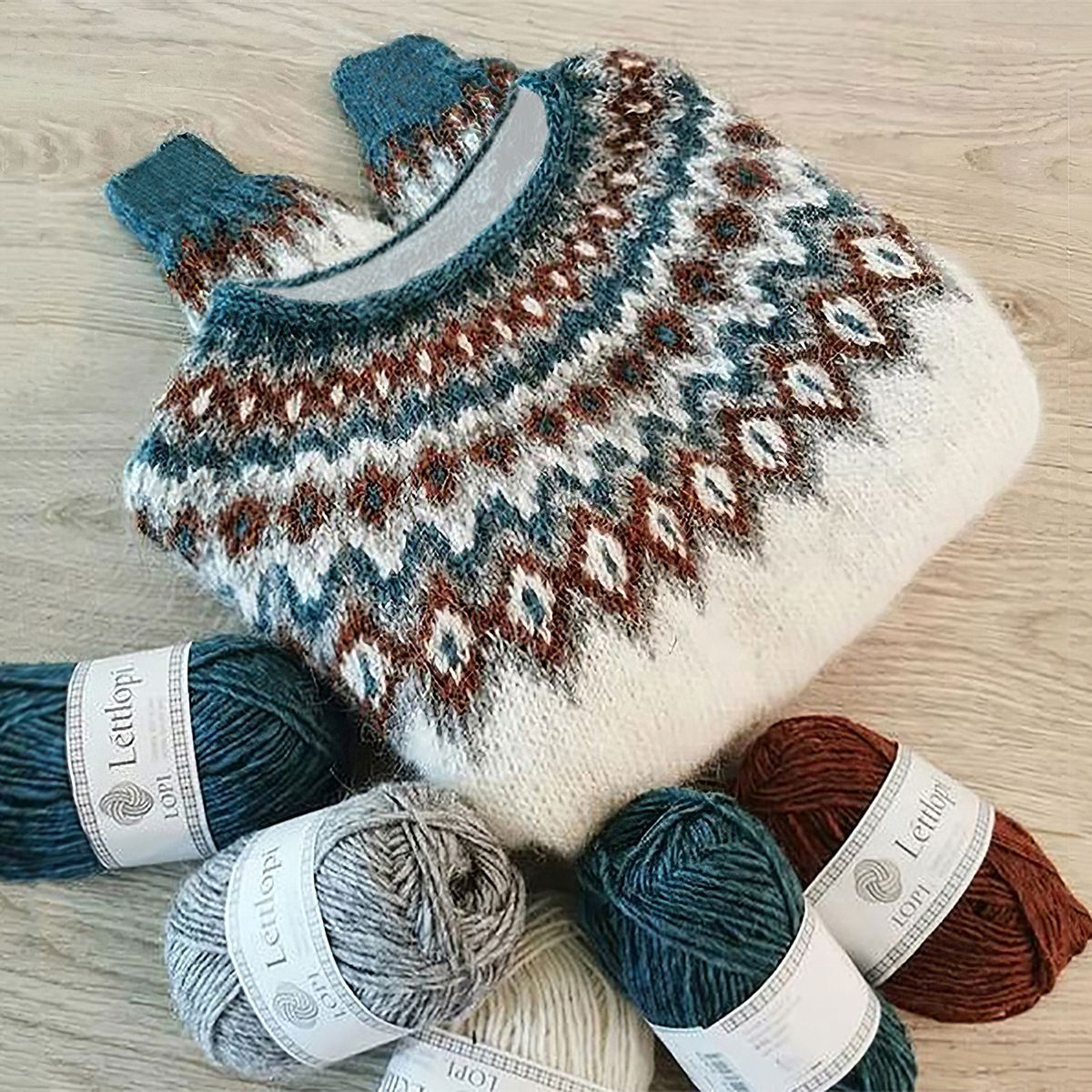 Hera - Fair Isle strik ribstrikket sweater