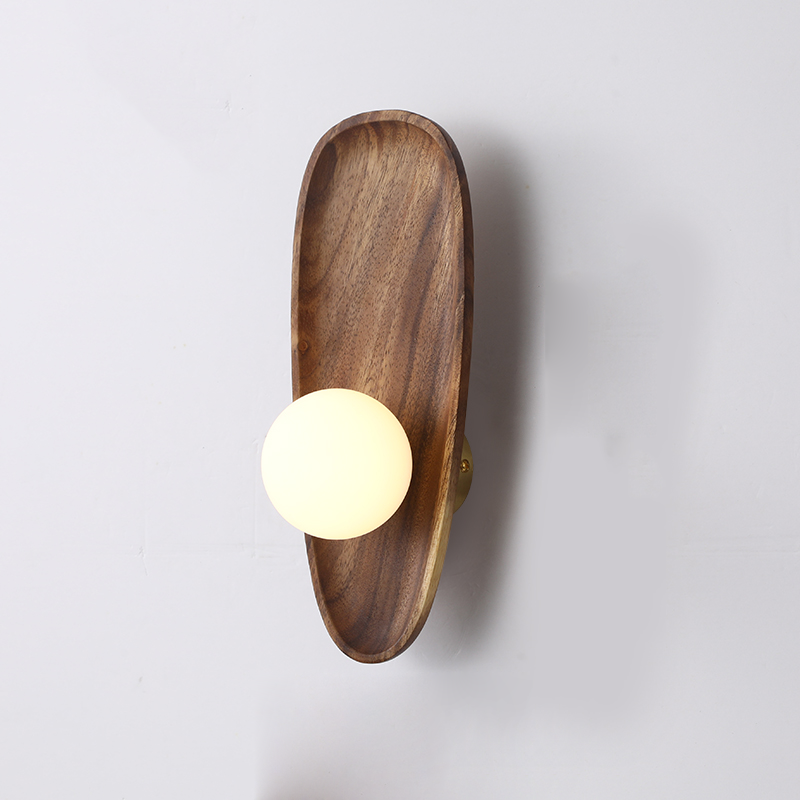 LumiWood Moderne Trævæglampe – Naturlig Elegance og Varm Atmosfære