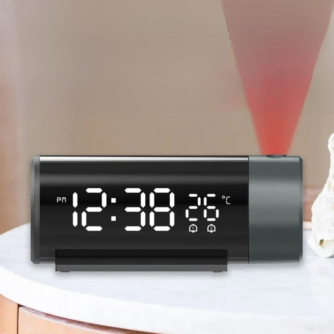LED digitalt projektorur med termometer