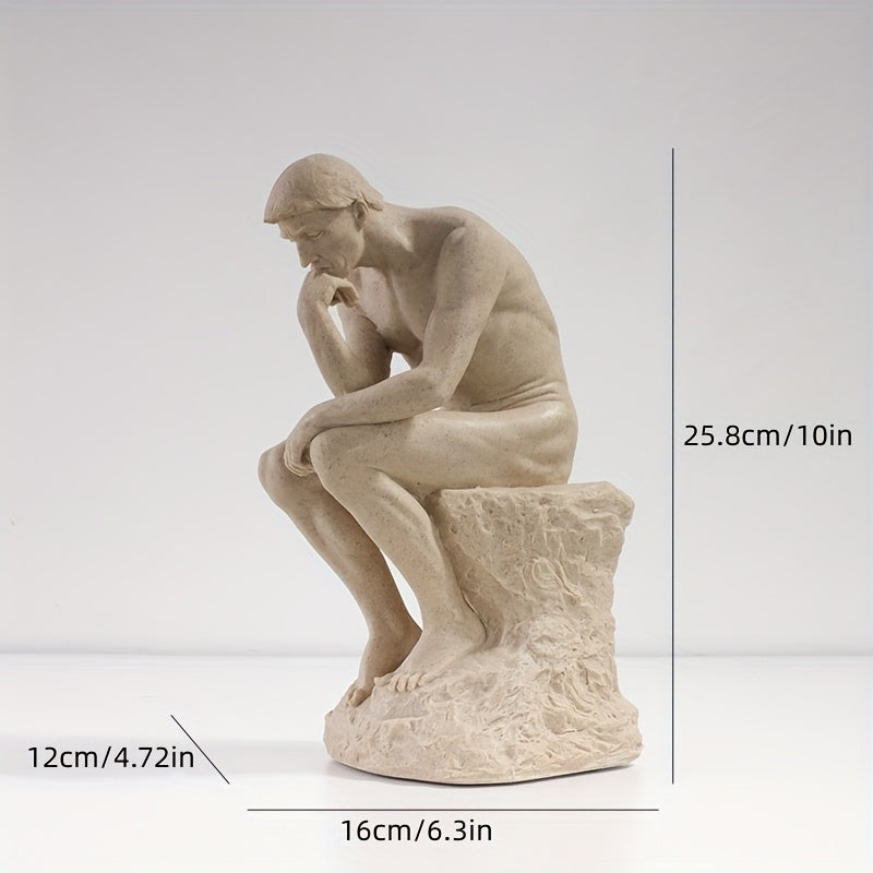 TheThinker - Siddende metallisk skulptur