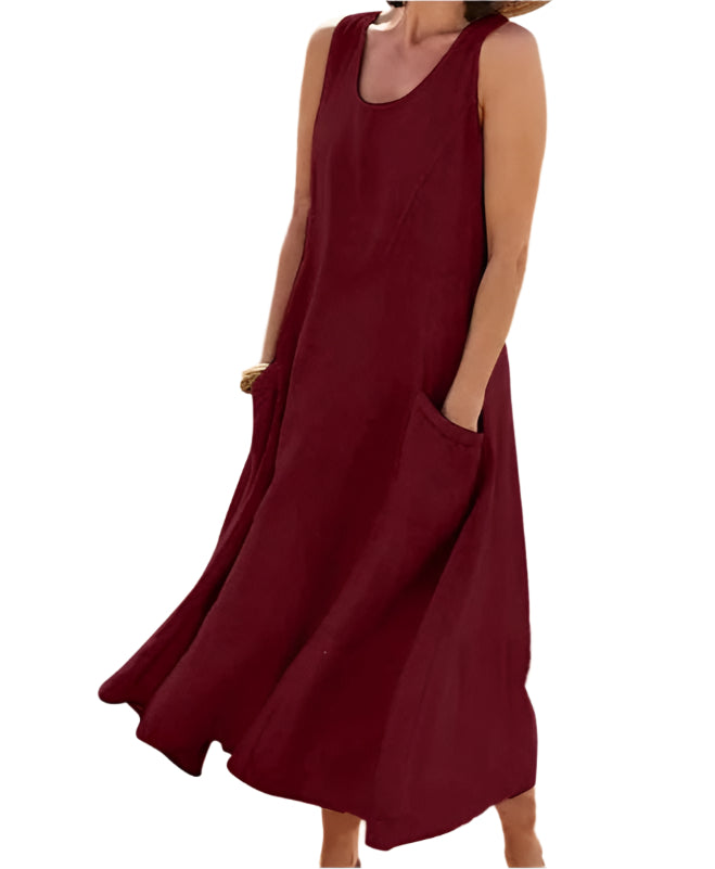 Bella - Enkel og Elegant Maxi Kjole i Hørlook