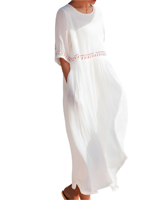 Audrey - Boho Broderet Midikjole