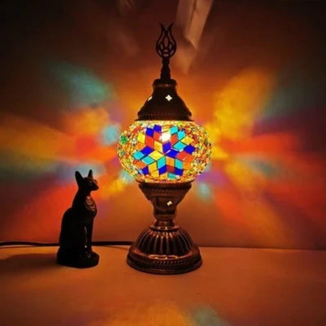 Mosaik Farverige Mønstre Bordlampe