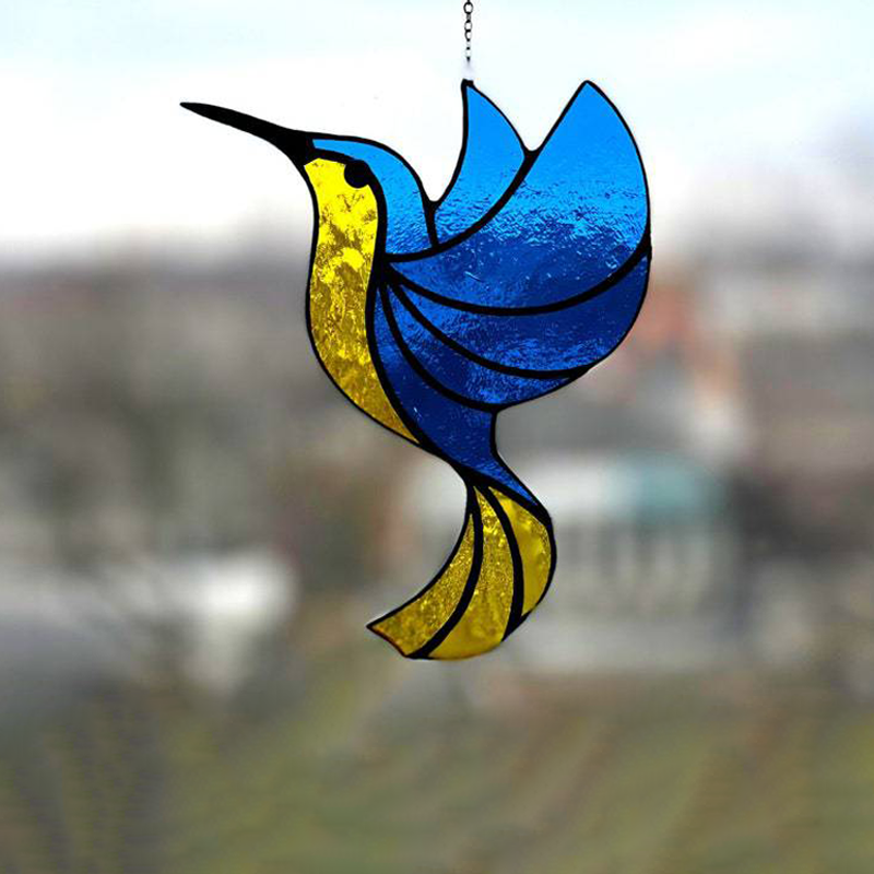 HummiGlow Kunstnerisk Suncatcher – Magiske Lysrefleksioner med Kolibridesign