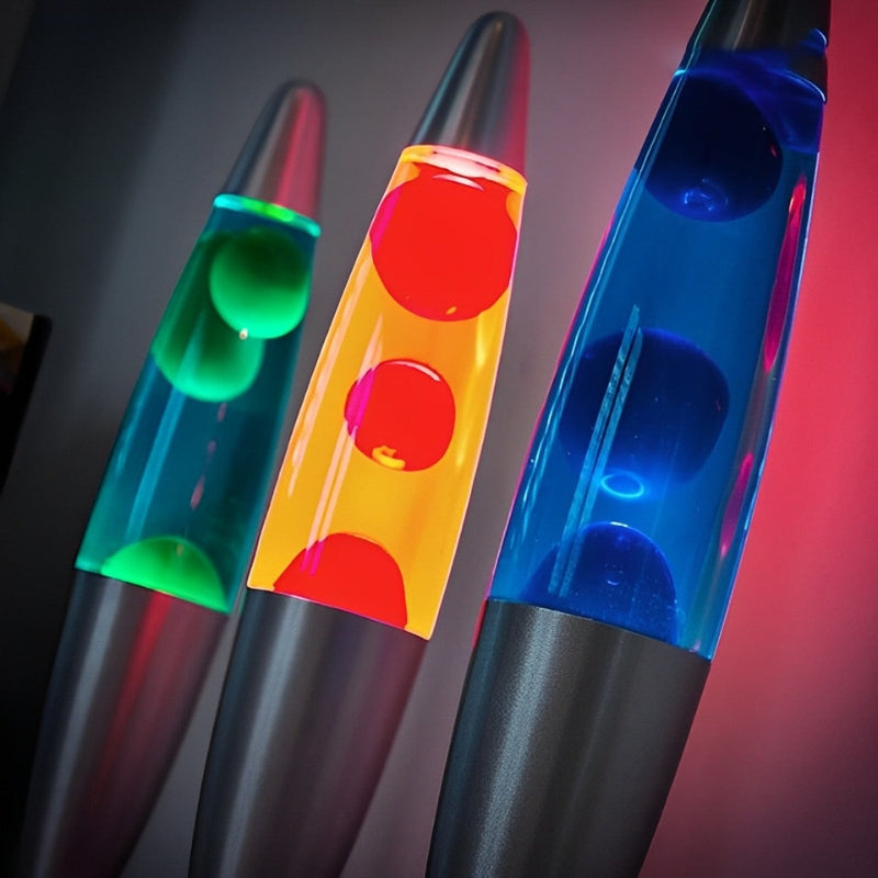 NovaGlow - Elegant Slank Lava Lampe med Farvet Voks