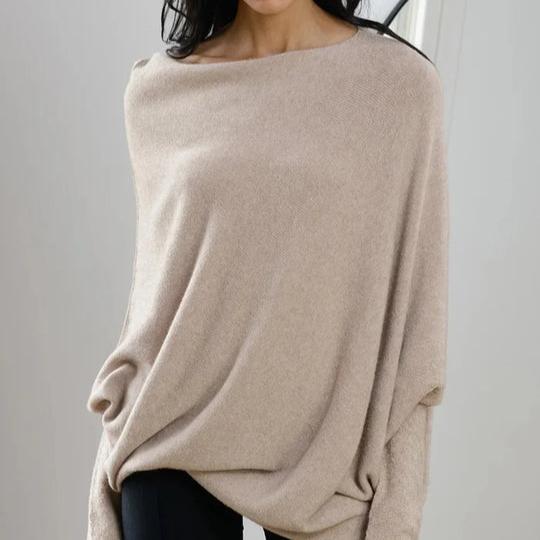 Larina - Overdimensioneret draperet sweater med rund hals