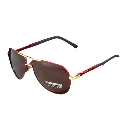 Cedric - Aviator-Solbriller med Metalstel og Gule Linser