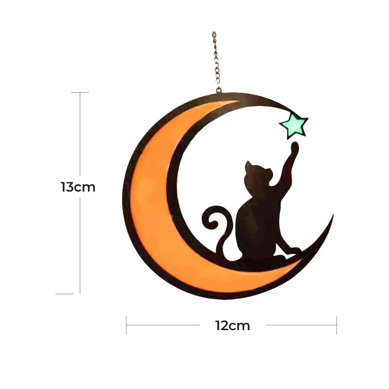 MysticPaws Kat & Halvmåne Lampe – Magisk Stemningslys til Hyggelig Indretning