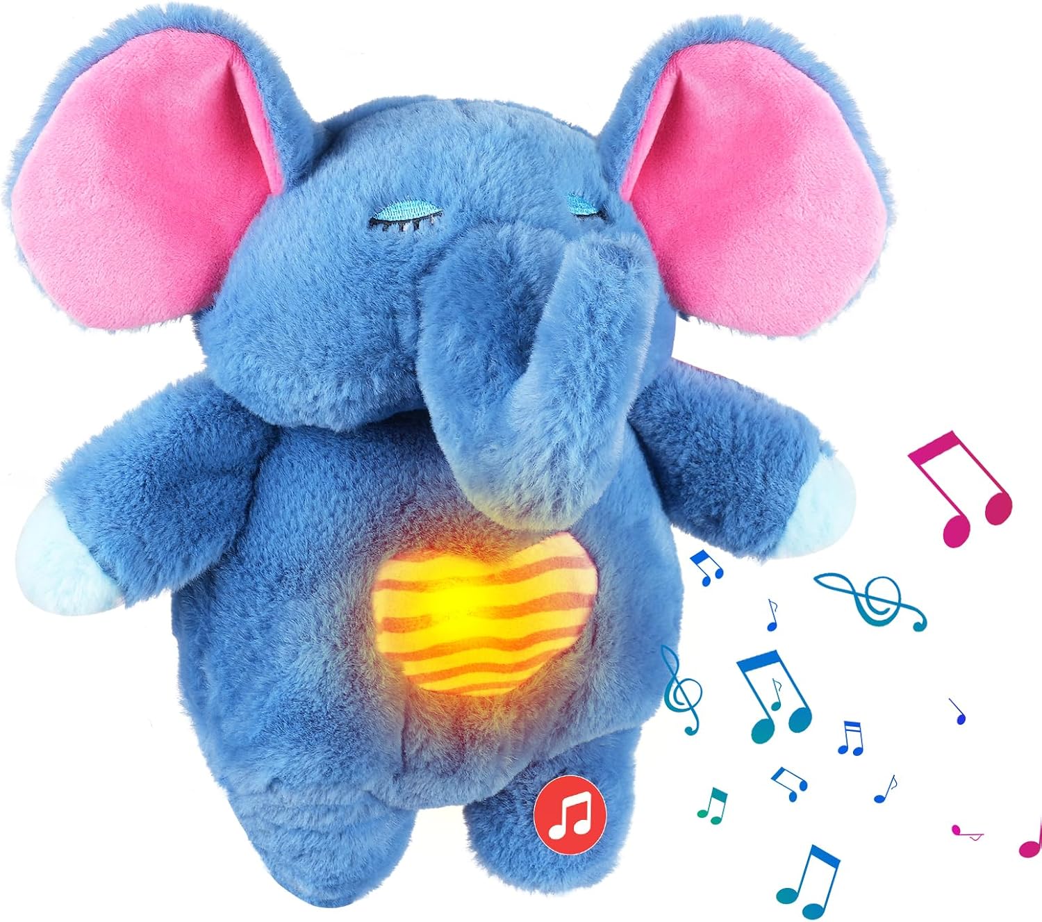 Sovetryg Plys Elefant – Beroligende Bamse med Åndedræt, Lys og Lyd