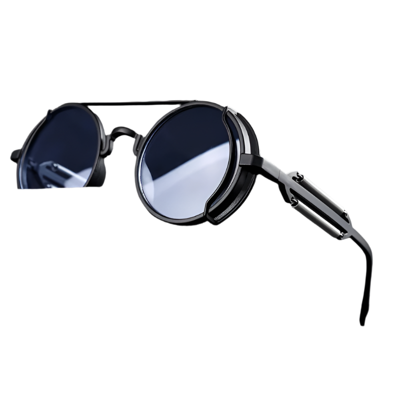 GearGaze - Steampunk-inspirerede runde metalsolbriller