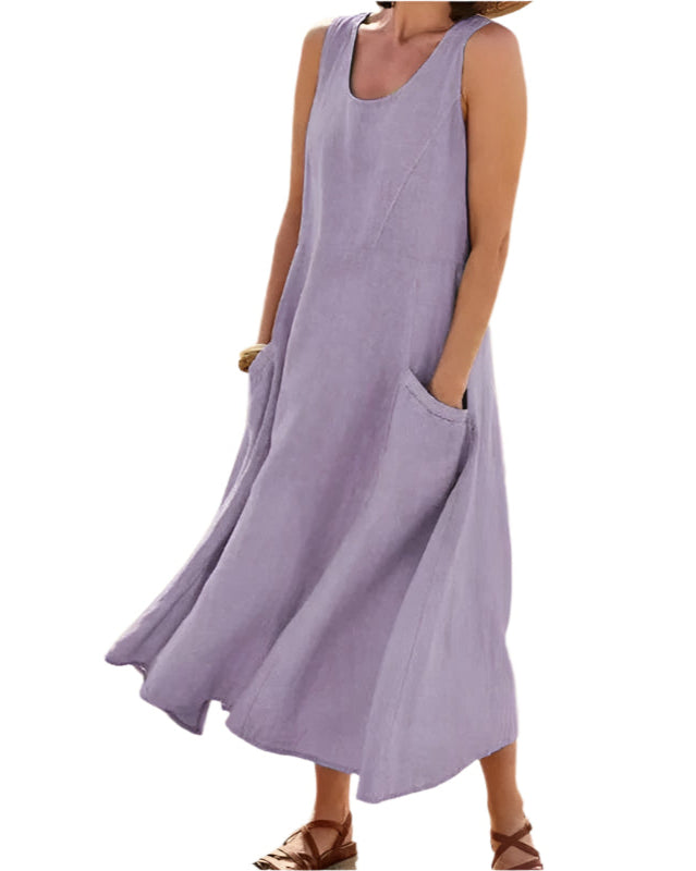Bella - Enkel og Elegant Maxi Kjole i Hørlook