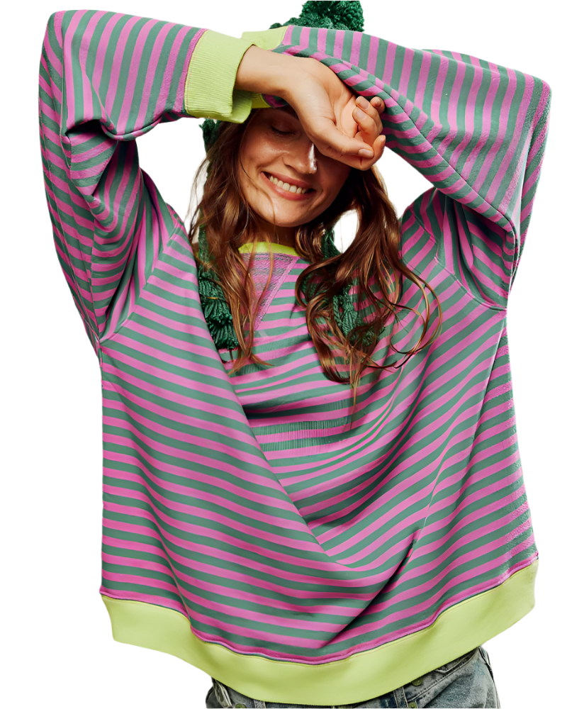 Osanna – Oversized Striktrøje med Stribet Mønster