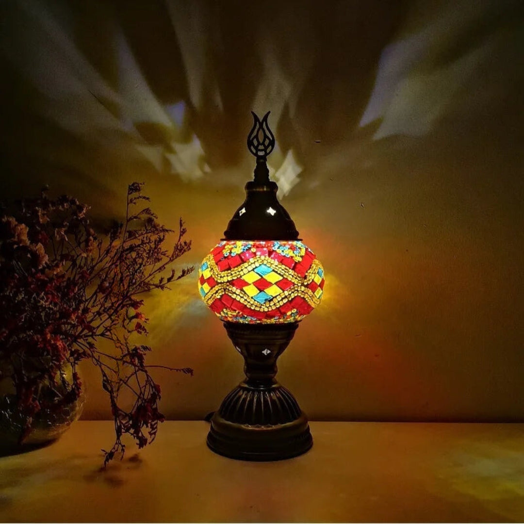 Mosaik Farverige Mønstre Bordlampe