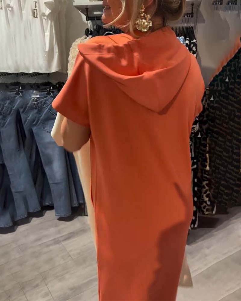 Issa - Casual Hoodie Kjole i Midi-Længde med Kængurulommer