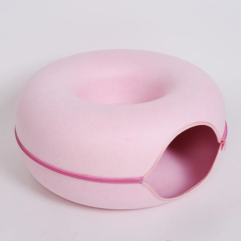 CozyNest -Komfortabel donut-formet filt-katteseng