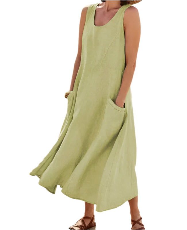 Bella - Enkel og Elegant Maxi Kjole i Hørlook