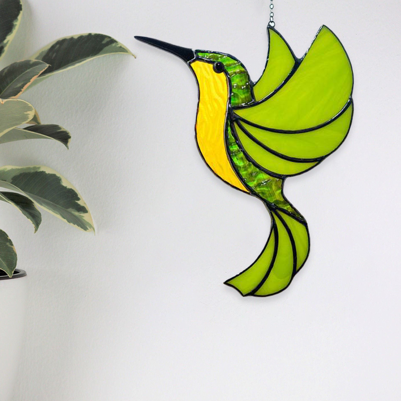 HummiGlow Kunstnerisk Suncatcher – Magiske Lysrefleksioner med Kolibridesign