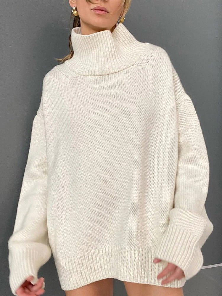 Sevi - Oversized strikket rullekravetrøje