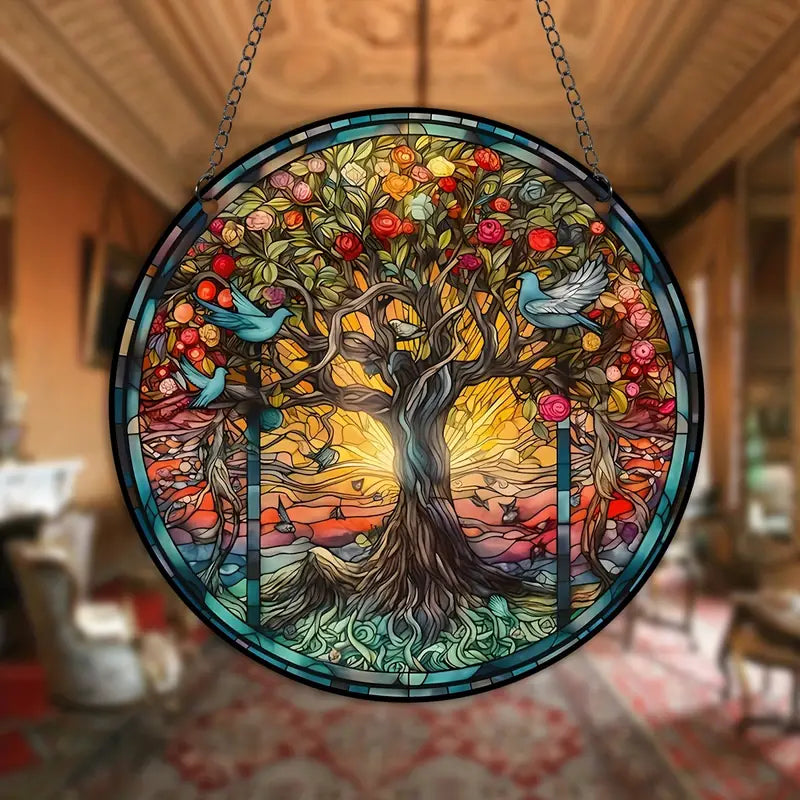 LumiTree – Kunstnerisk Vindueshængning med Træ-Inspireret Design til Lysrefleksioner