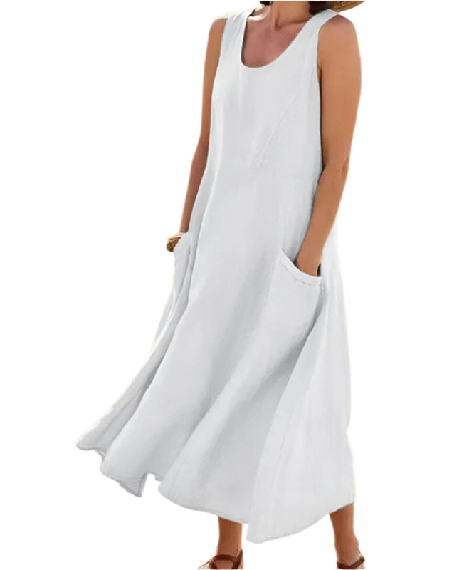 Bella - Enkel og Elegant Maxi Kjole i Hørlook