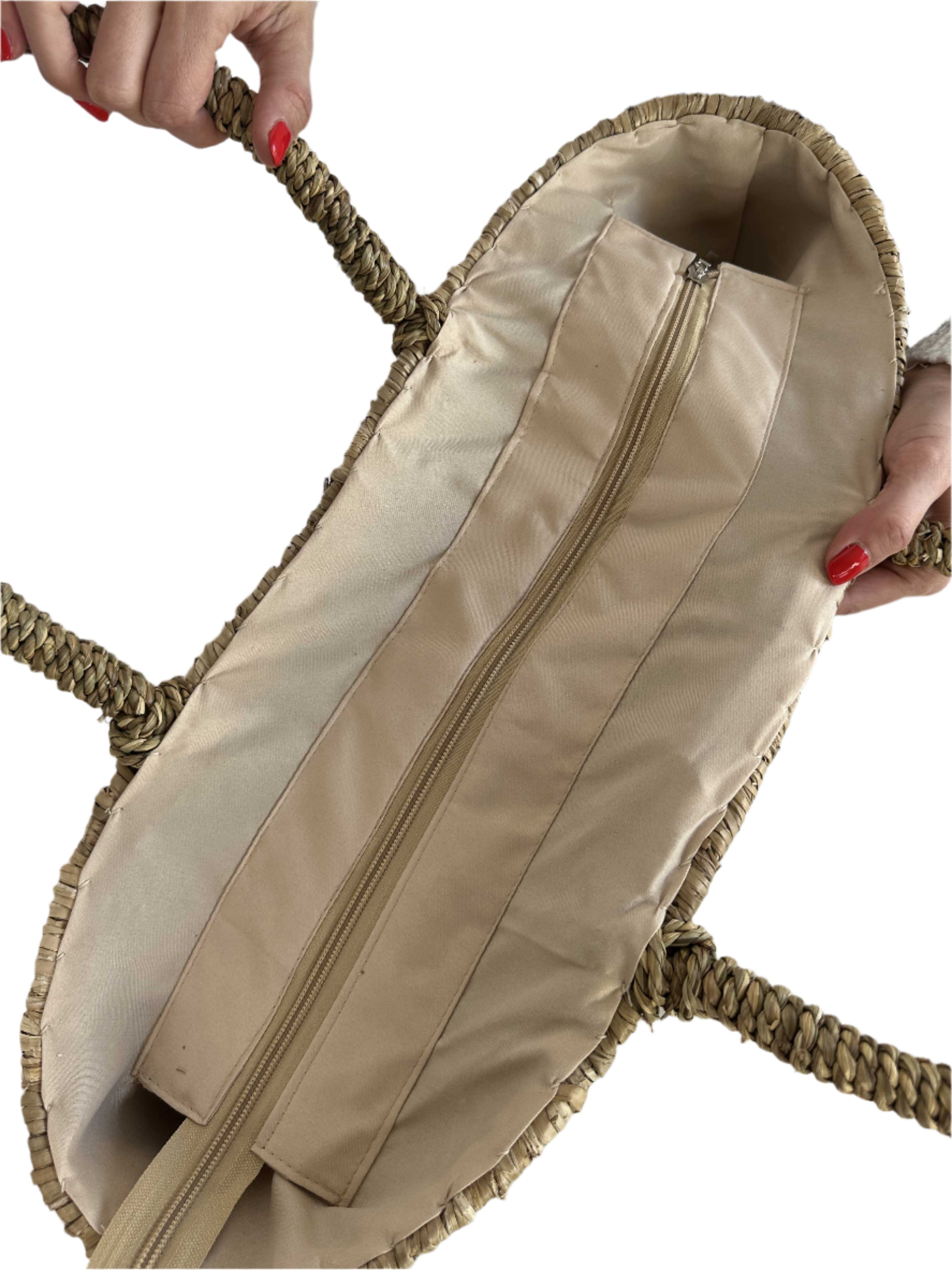 Florenda - Chic Raffia og Pailletter skuldertaske