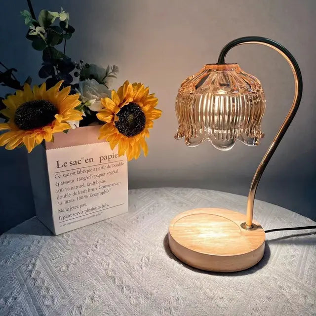 Luminara CrystalGlow – Elegant Bordlampe med Unikt Glasstensdesign
