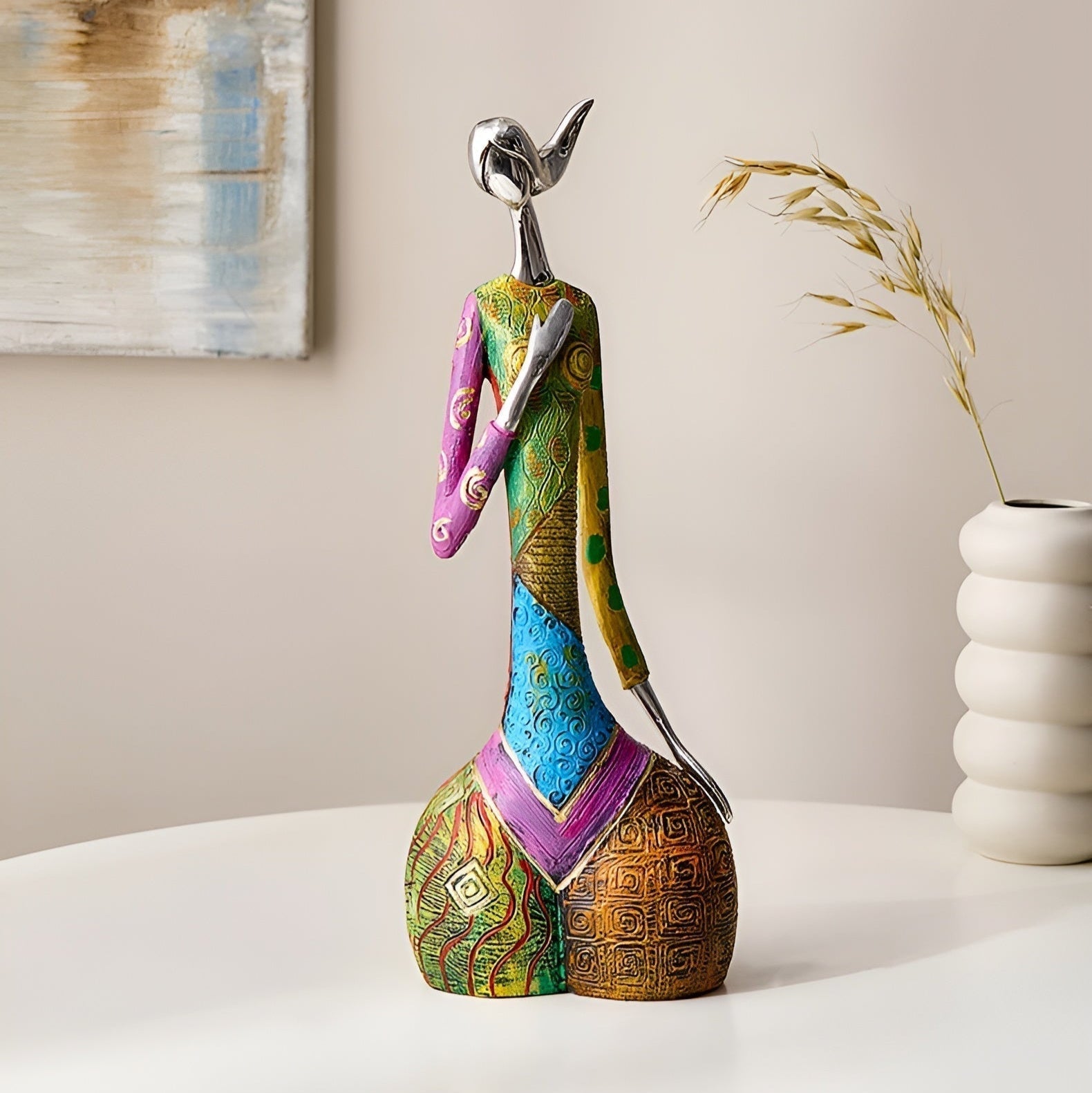 SculptaLume – Elegant Harpiksstatue til Stilfuld Boligindretning