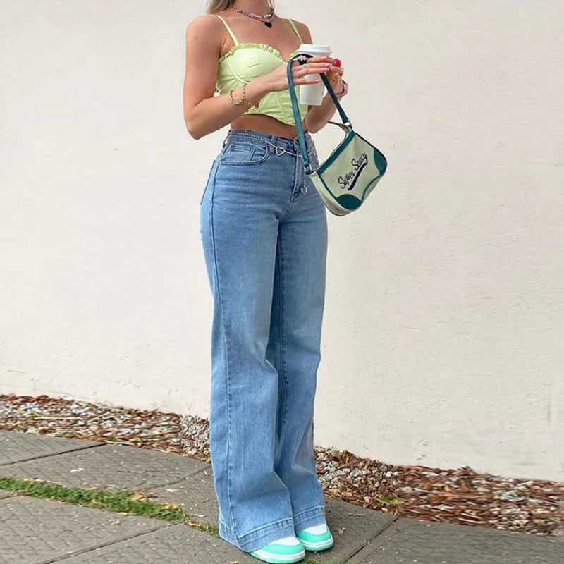 Rhea – Klassiske Mid-Waist Jeans med Tidløst Snit