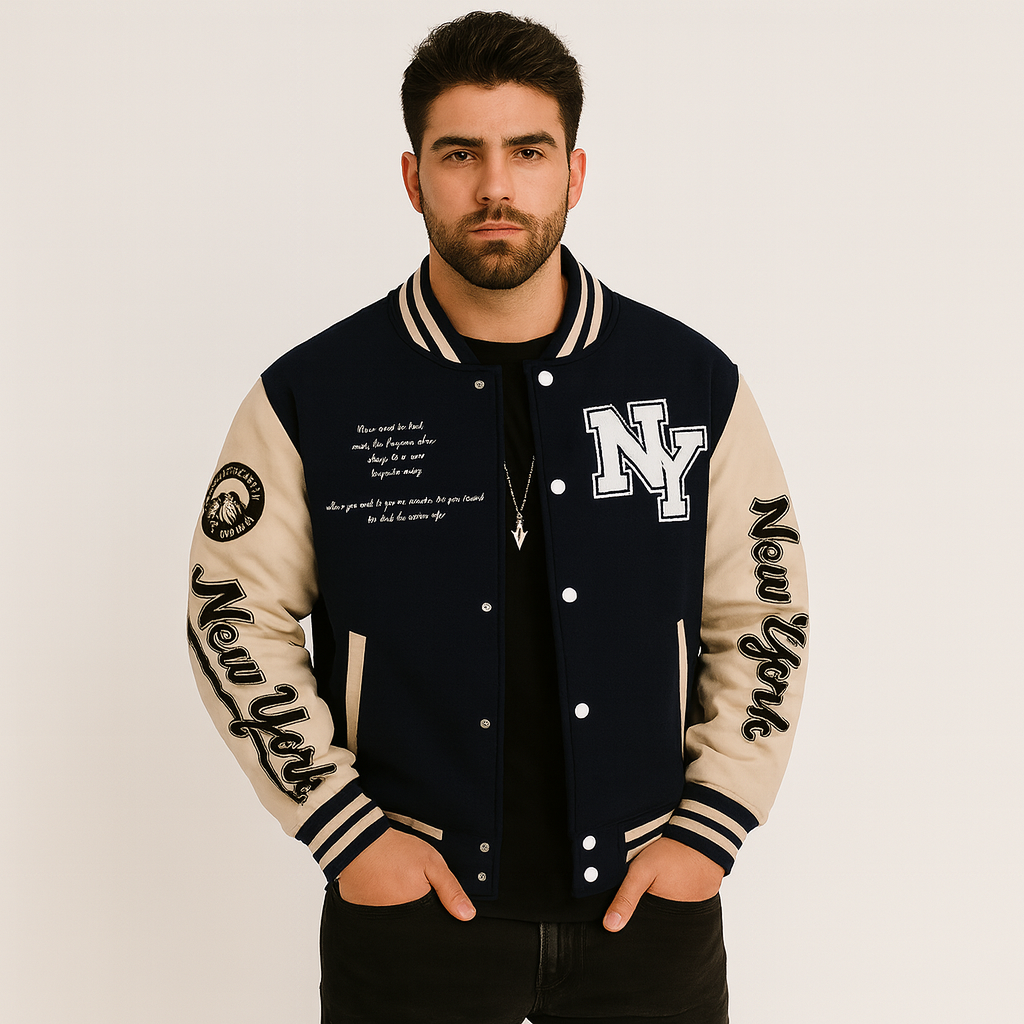 Marcus | Varsity Strikhættetrøje