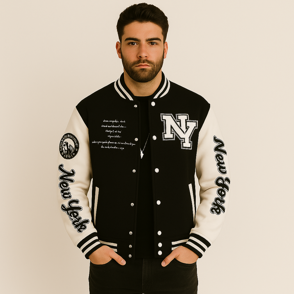 Marcus | Varsity Strikhættetrøje