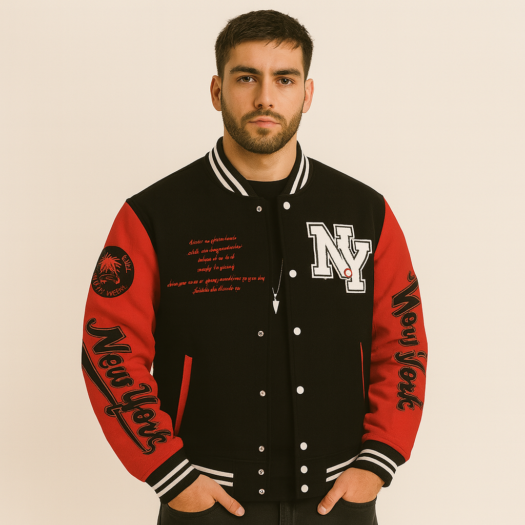 Marcus | Varsity Strikhættetrøje