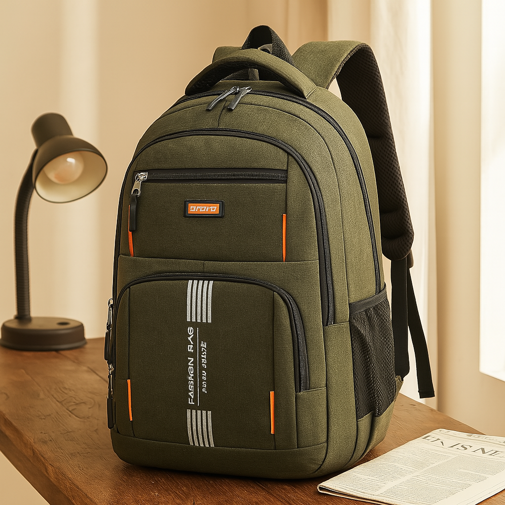 Herreinbackpack med stor kapacitet – Stilfuld rejsetaske med laptoprum og flere lommer