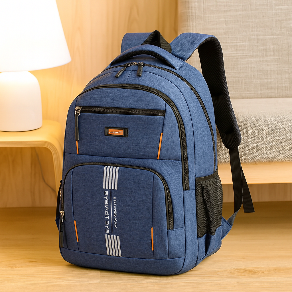 Herreinbackpack med stor kapacitet – Stilfuld rejsetaske med laptoprum og flere lommer