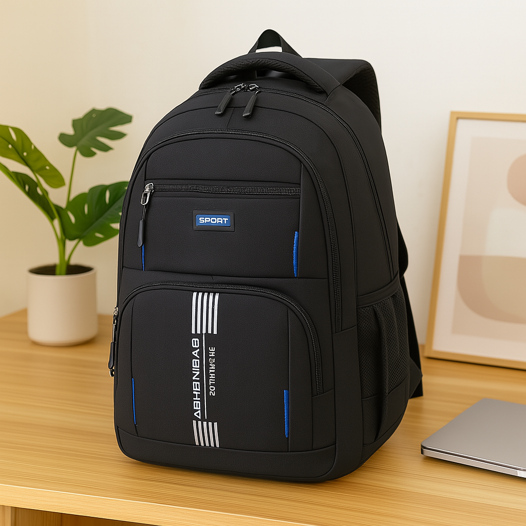 Herreinbackpack med stor kapacitet – Stilfuld rejsetaske med laptoprum og flere lommer
