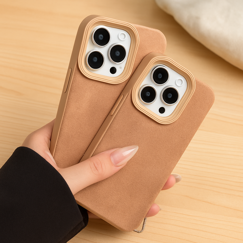 UniversalCover til iPhone 11–16 Pro Max – Stødabsorberende, mat PU-læder med blødt lammevelourforet