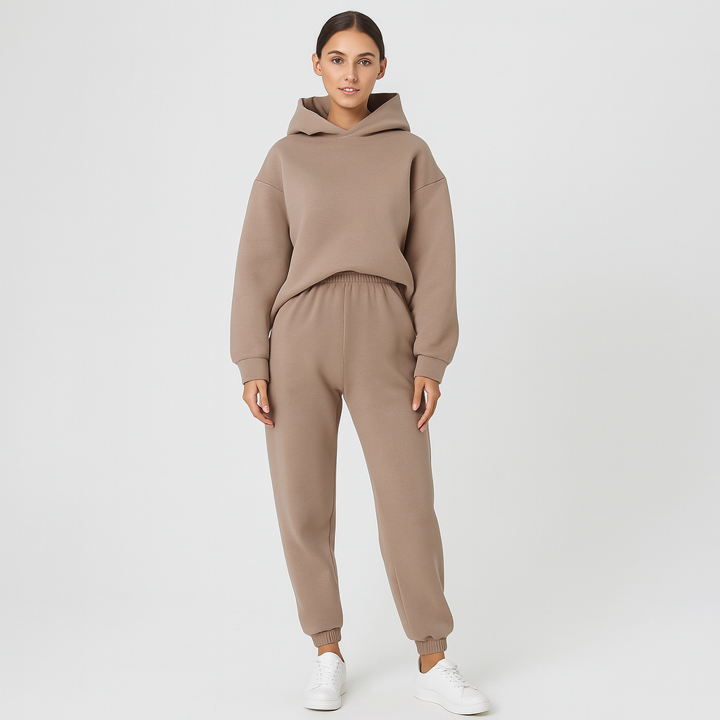 Ultimative komfortsæt med hoodie og joggingbukser – Behageligt 2-delt loungewear til kvinder