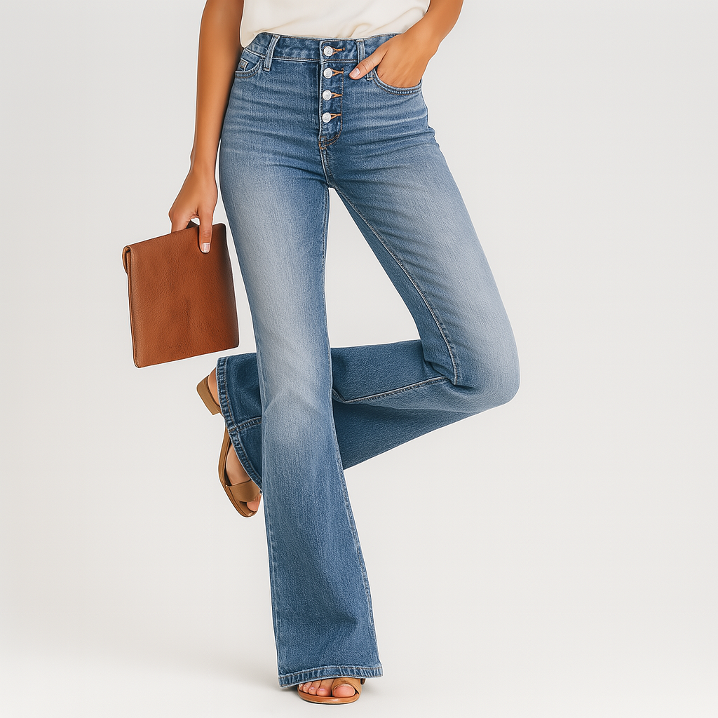 Ellen – Damejeans med høj talje og vidde – Klassisk pasform af denim