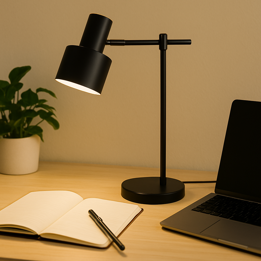 LumaCharge – Trådløs Bordlampe med Integreret Opladningsfunktion og Elegant Belysning