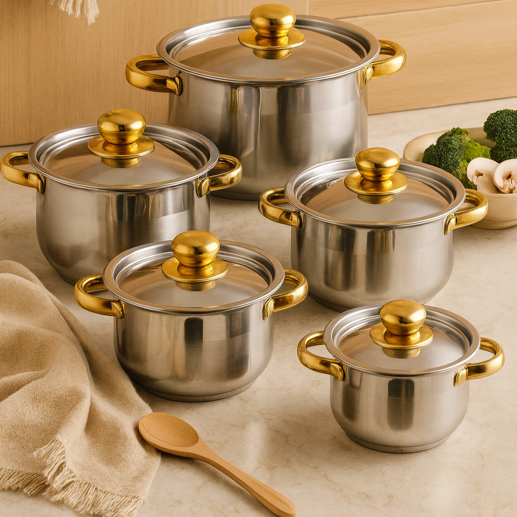 Lucien | 5-delt non-stick rustfrit stål kogesæt