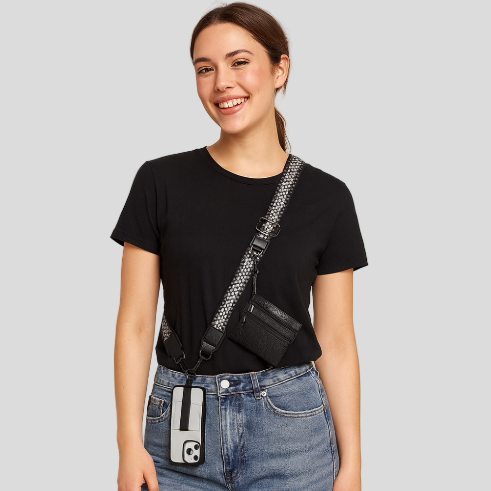 SecureZip | Stilfuld crossbody-telefonholder med pung