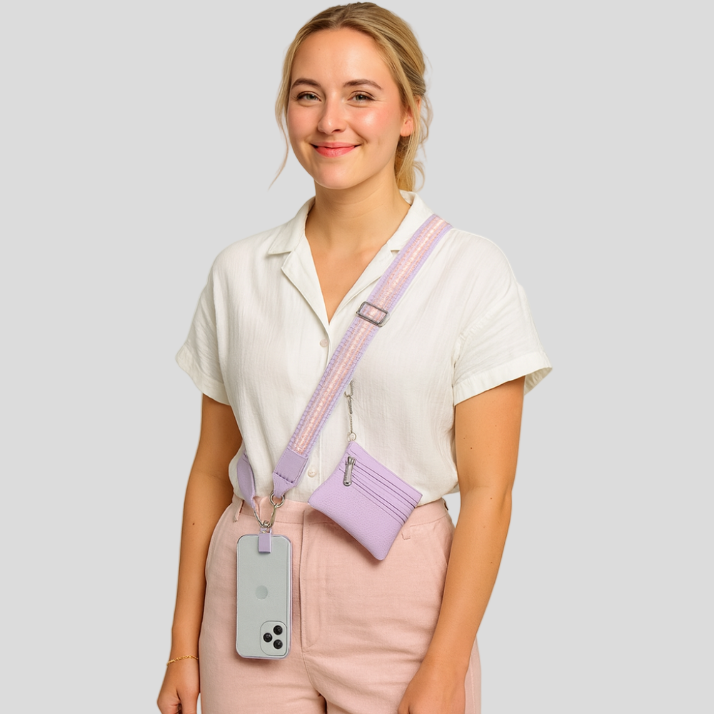 SecureZip | Stilfuld crossbody-telefonholder med pung