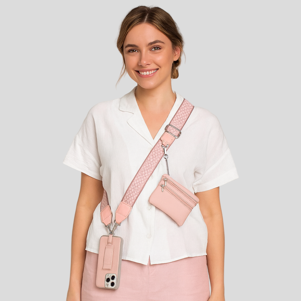 SecureZip | Stilfuld crossbody-telefonholder med pung