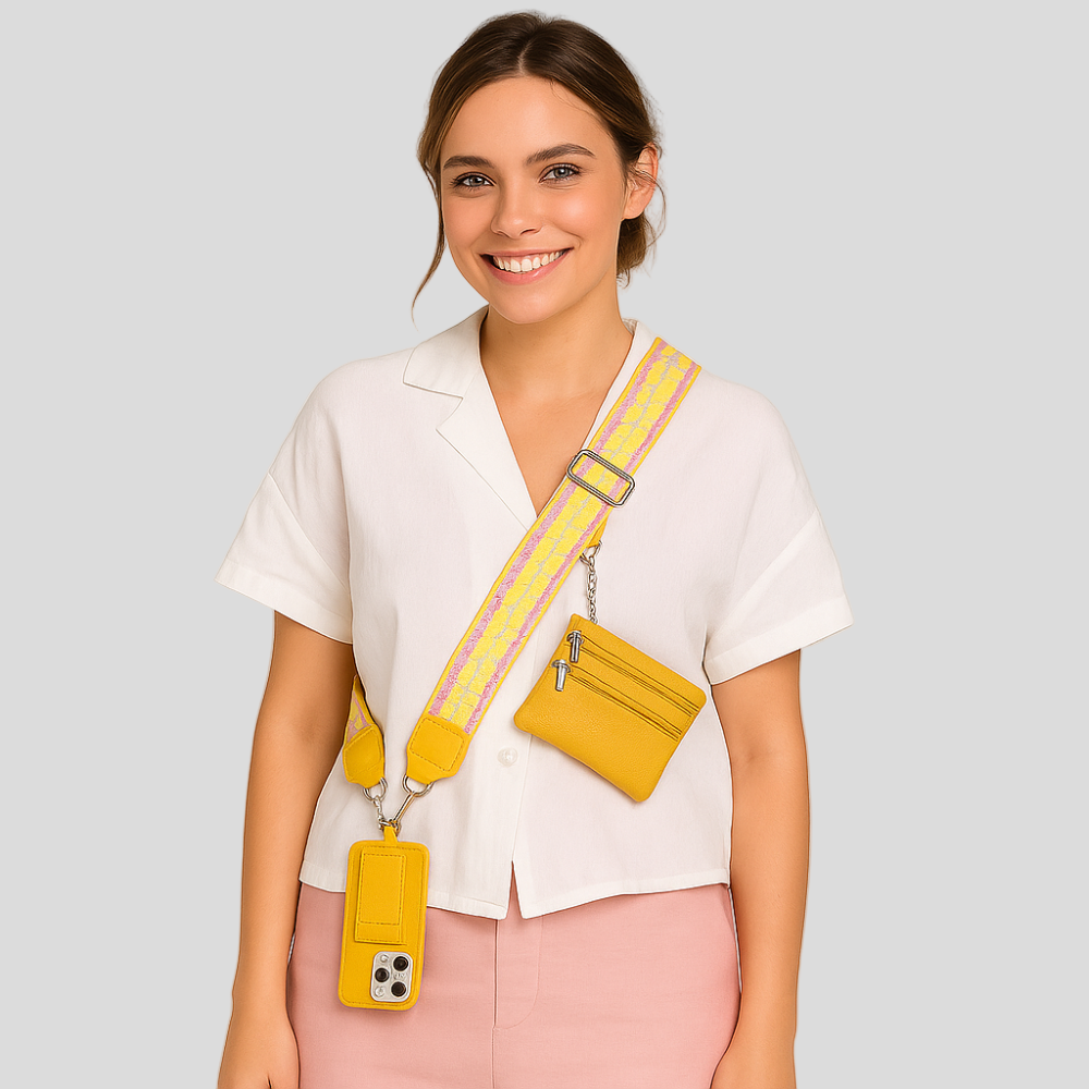 SecureZip | Stilfuld crossbody-telefonholder med pung