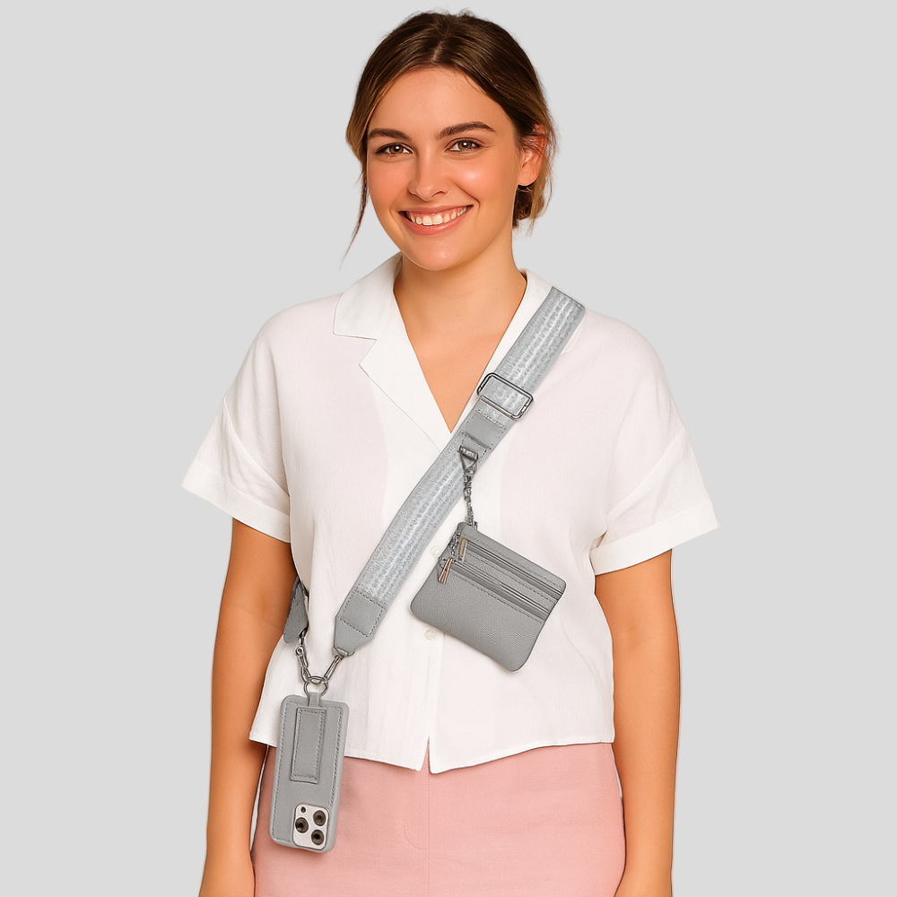 SecureZip | Stilfuld crossbody-telefonholder med pung