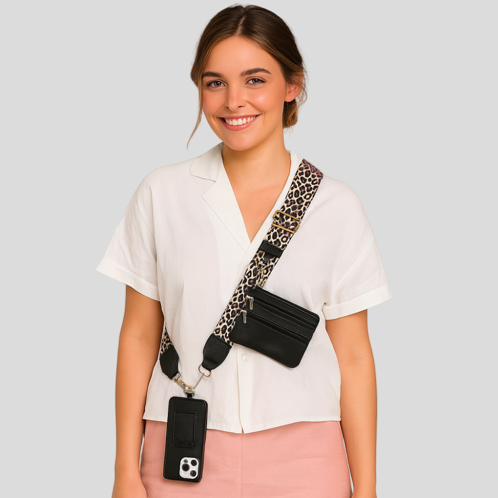 SecureZip | Stilfuld crossbody-telefonholder med pung